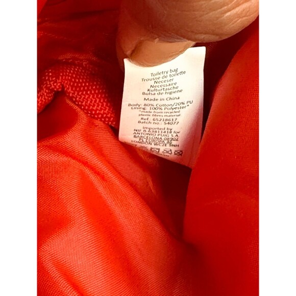 Carolina Herrera Fragrances Floral Toiletry Bag RedPolka Dot Travel CosmeticCase - Picture 6 of 8